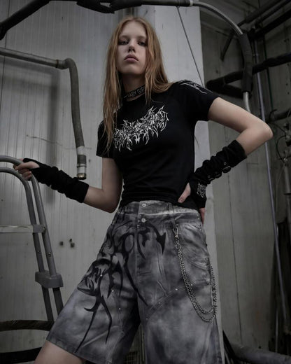 American Tribal Graphic Black Sports Tee