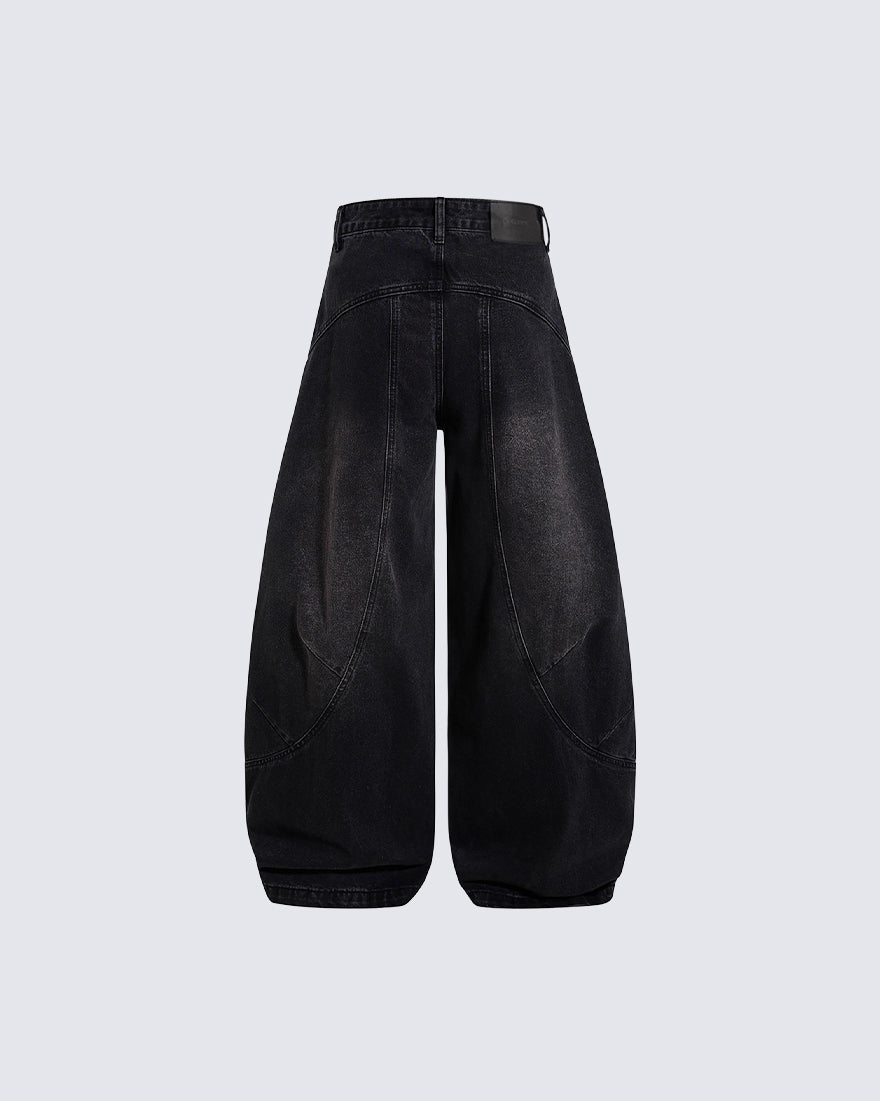 Washed Deconstructed Paneled Scythe Denim Pants