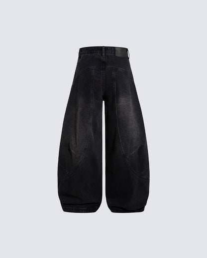 Washed Deconstructed Paneled Scythe Denim Pants