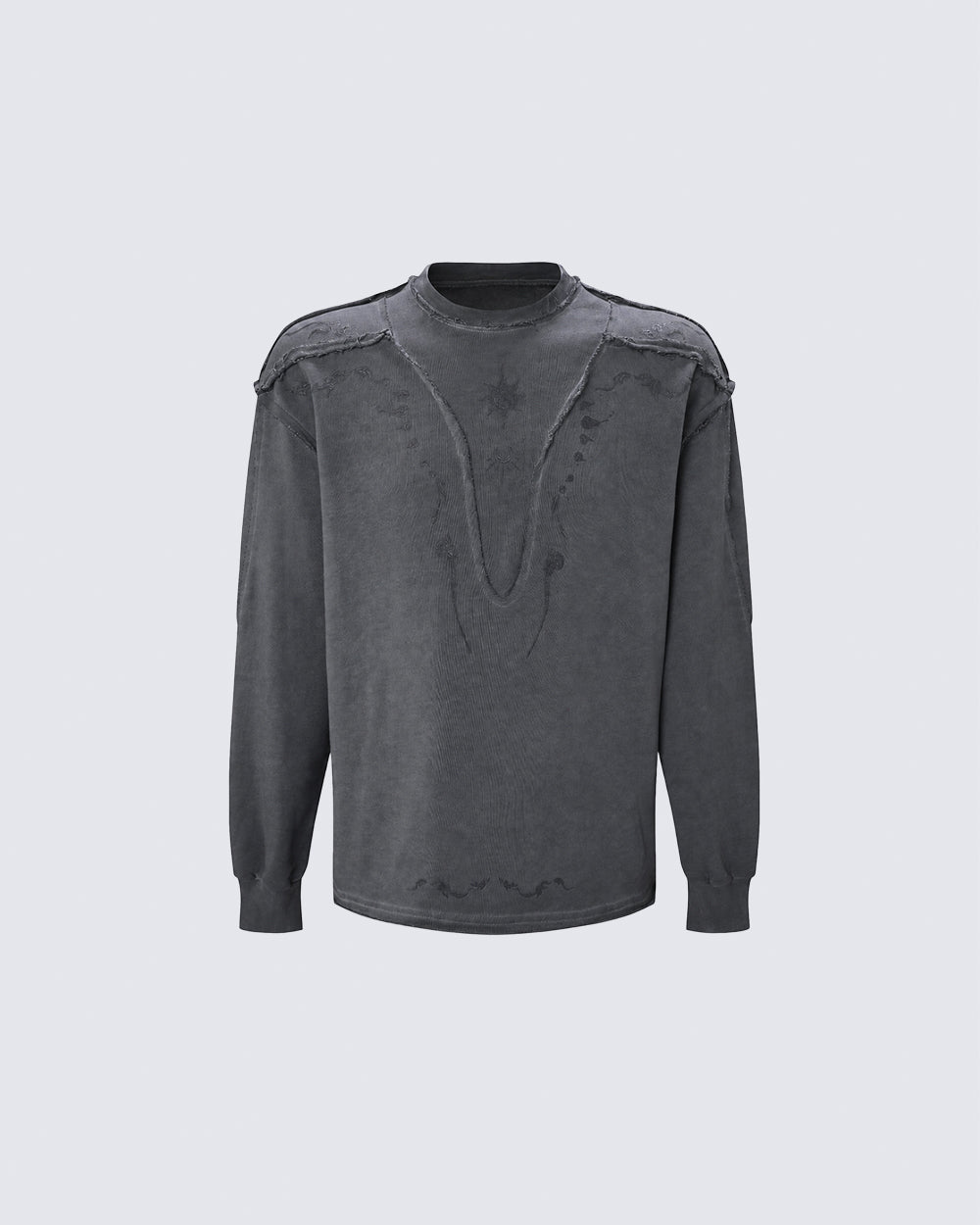 GRYFT Grunge Washed Patchwork Sweater