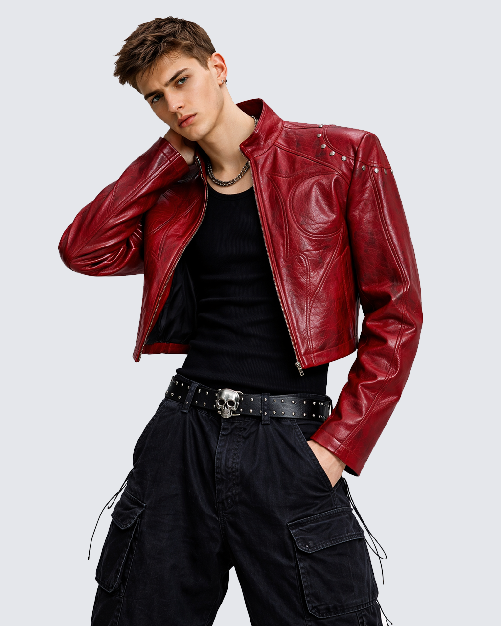 Studded Moto Leather Jacket