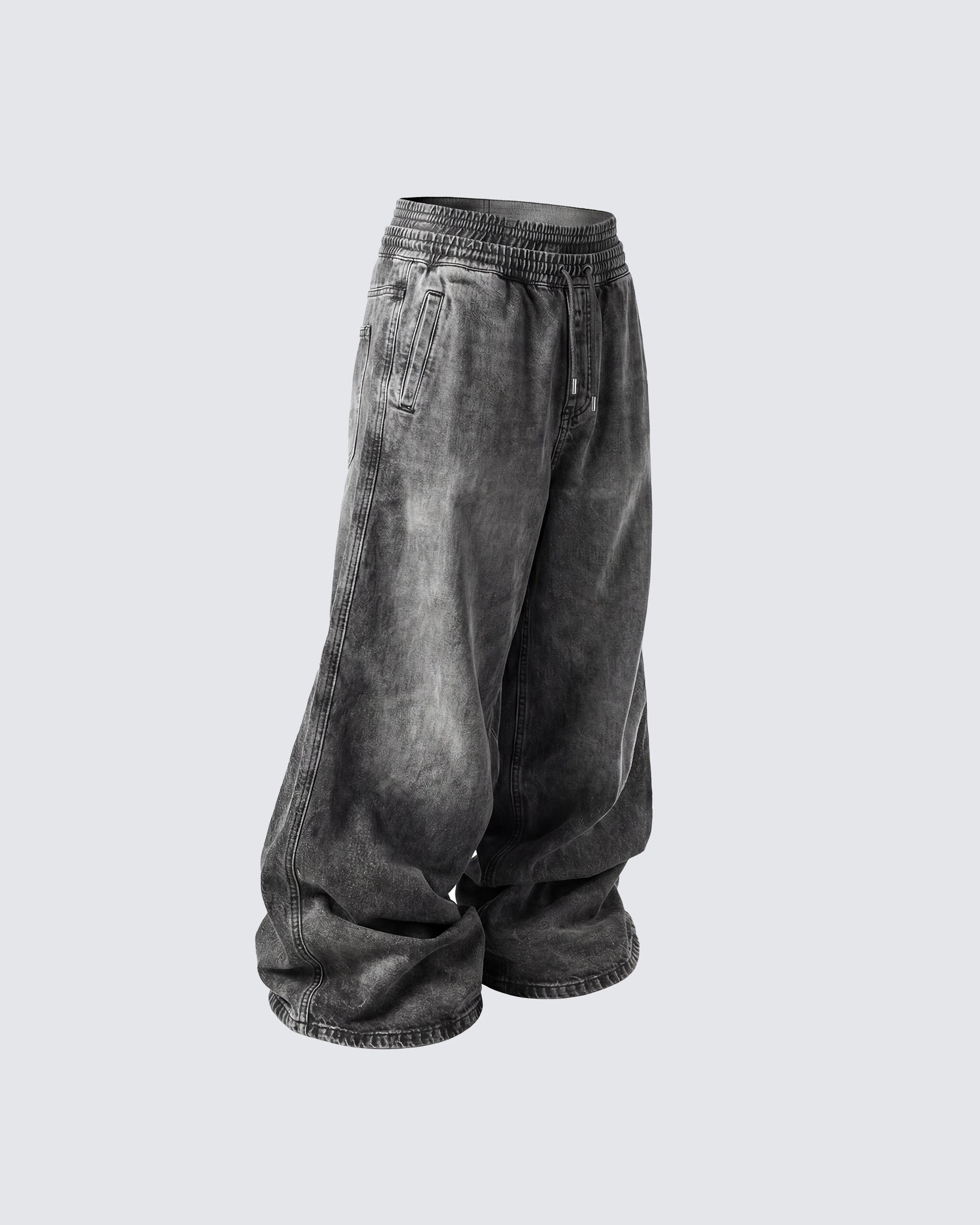 GRYFT-Double-Ended Washed Loose-Fit SweatPants