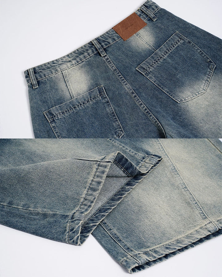 High Street Distressed Oversized Dragging Dad Denim Pants