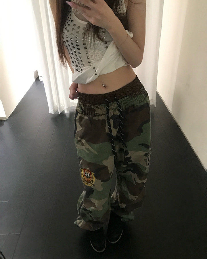 GRYFT Utility Double Waist Camo Cargo Pants