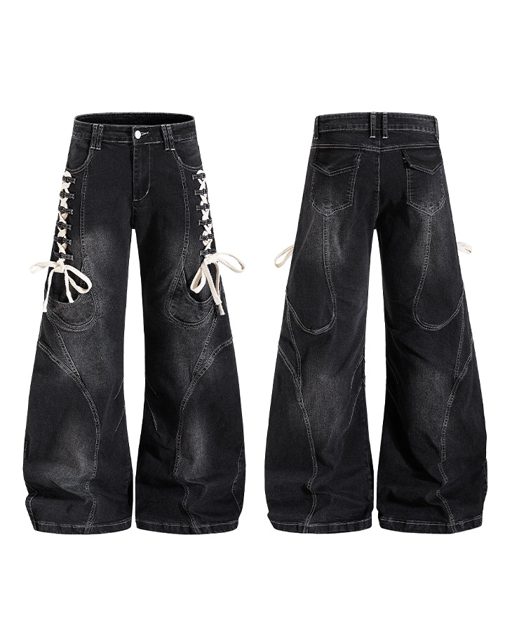 GRYFT Y2K Washed Lace-Up Jeans