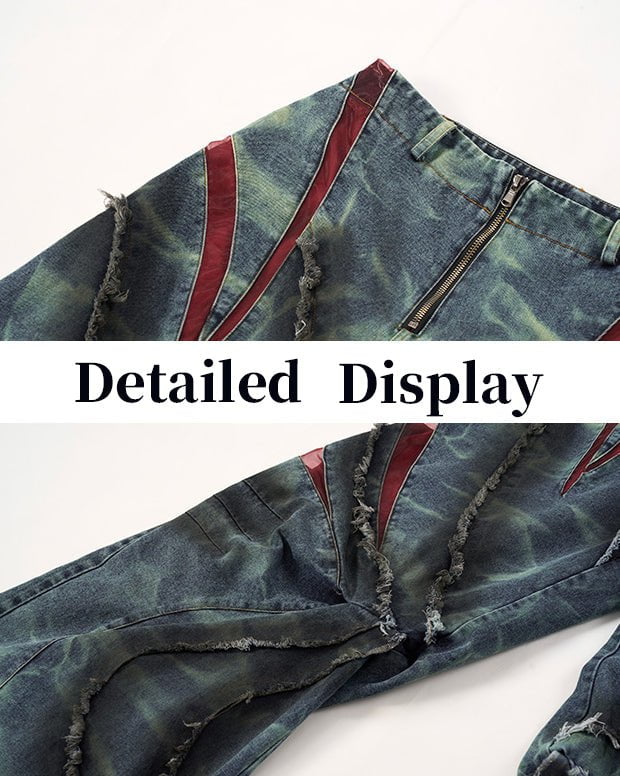 GRYFT Distressed Ripped Denim Pants – Streetwear with Unique Torn Details