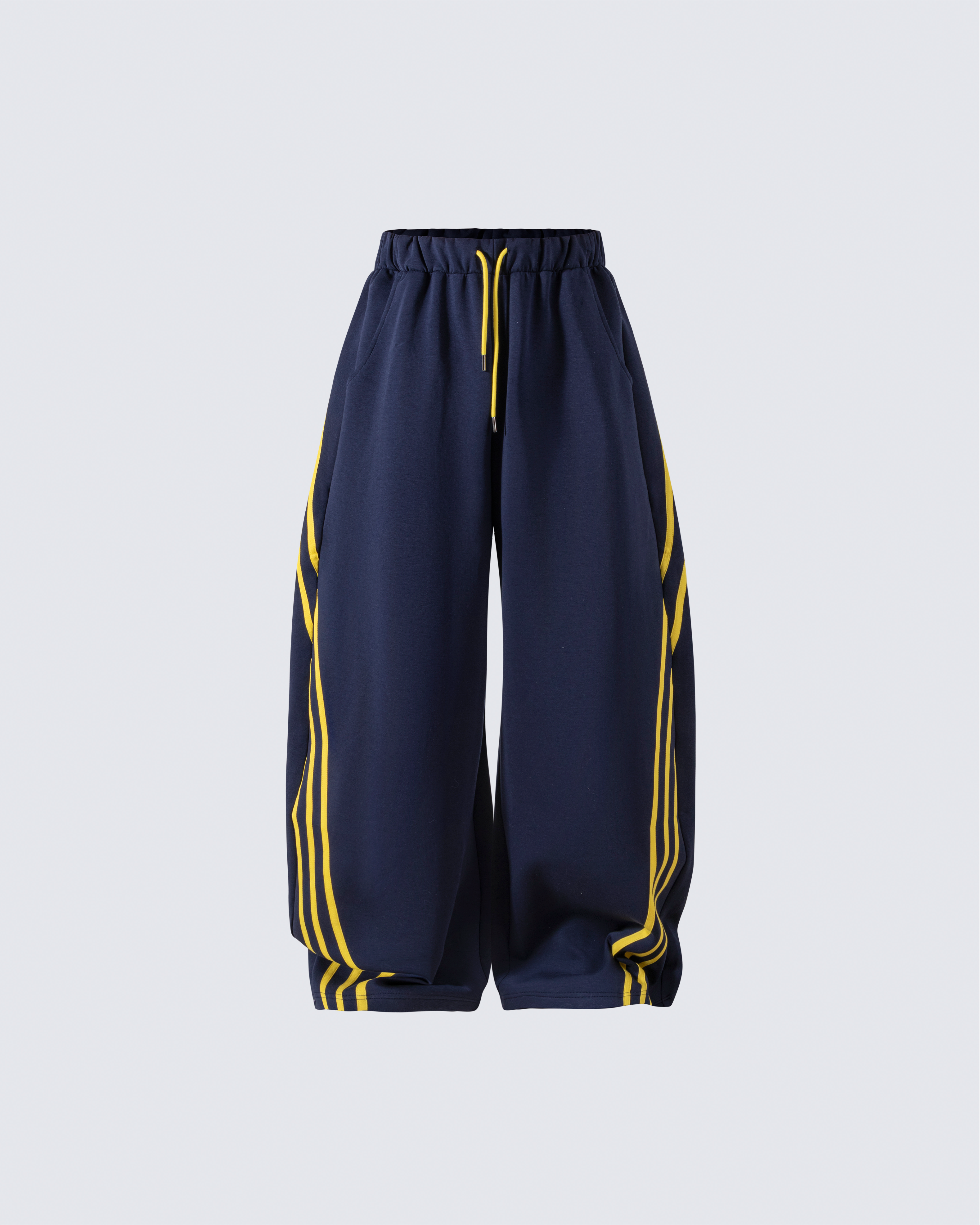 Wide-Leg Contrast Stripe Track Pants
