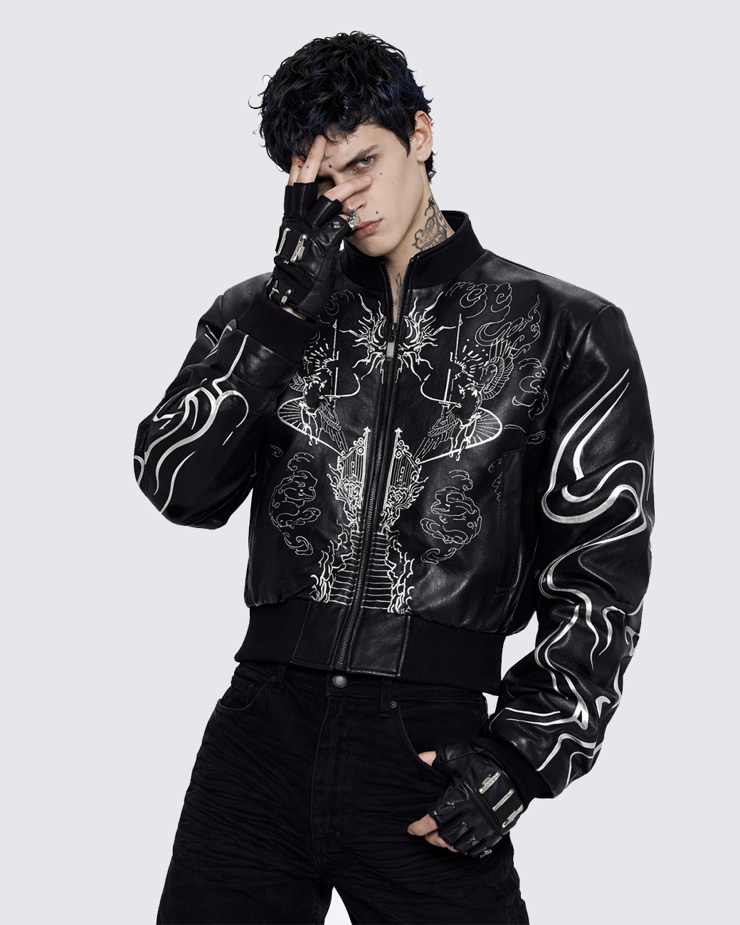 "Ascension Path" Embroidered Moto Jacket
