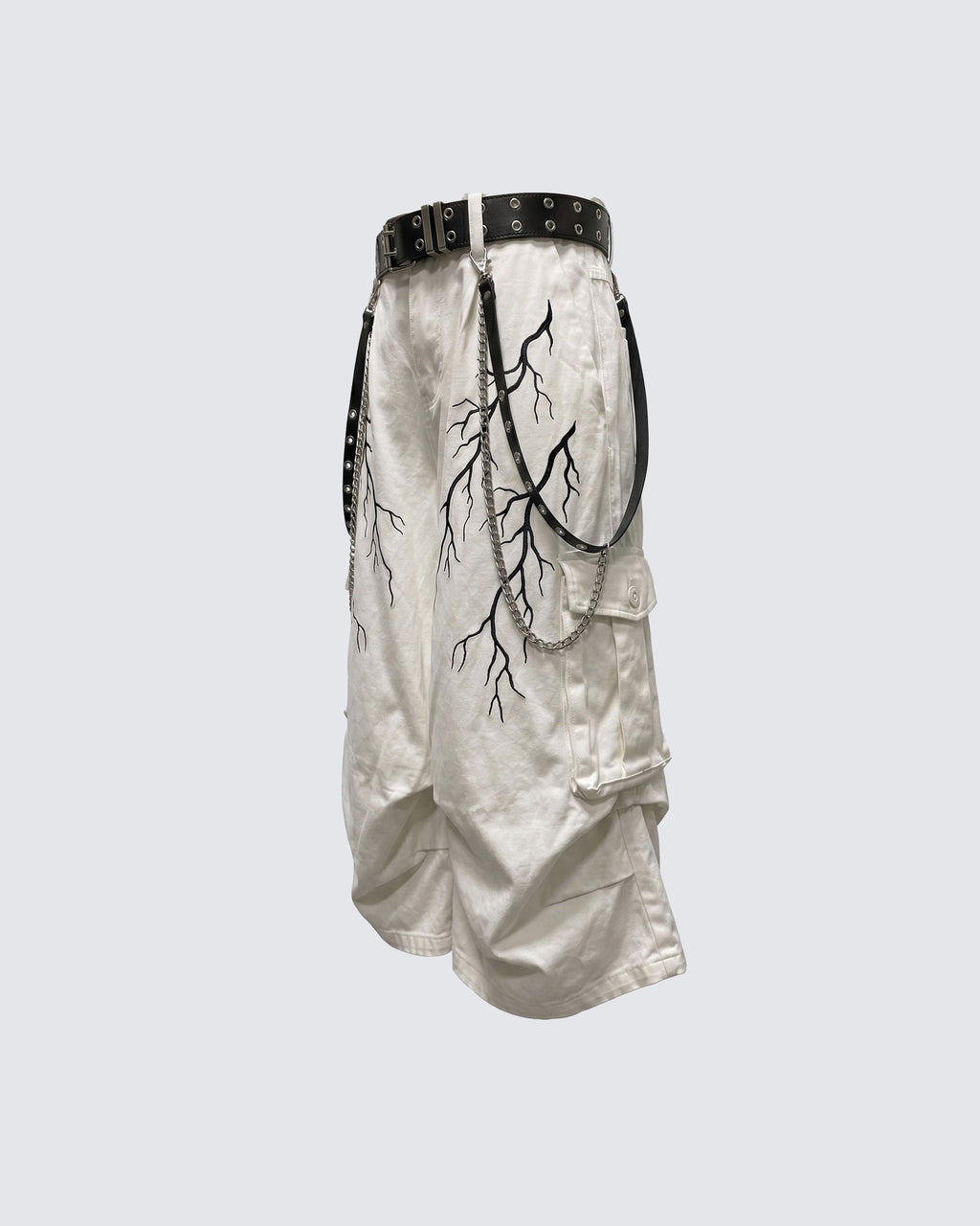 LIGHTNING Series | Gothic Chain Strap Utility Shorts
