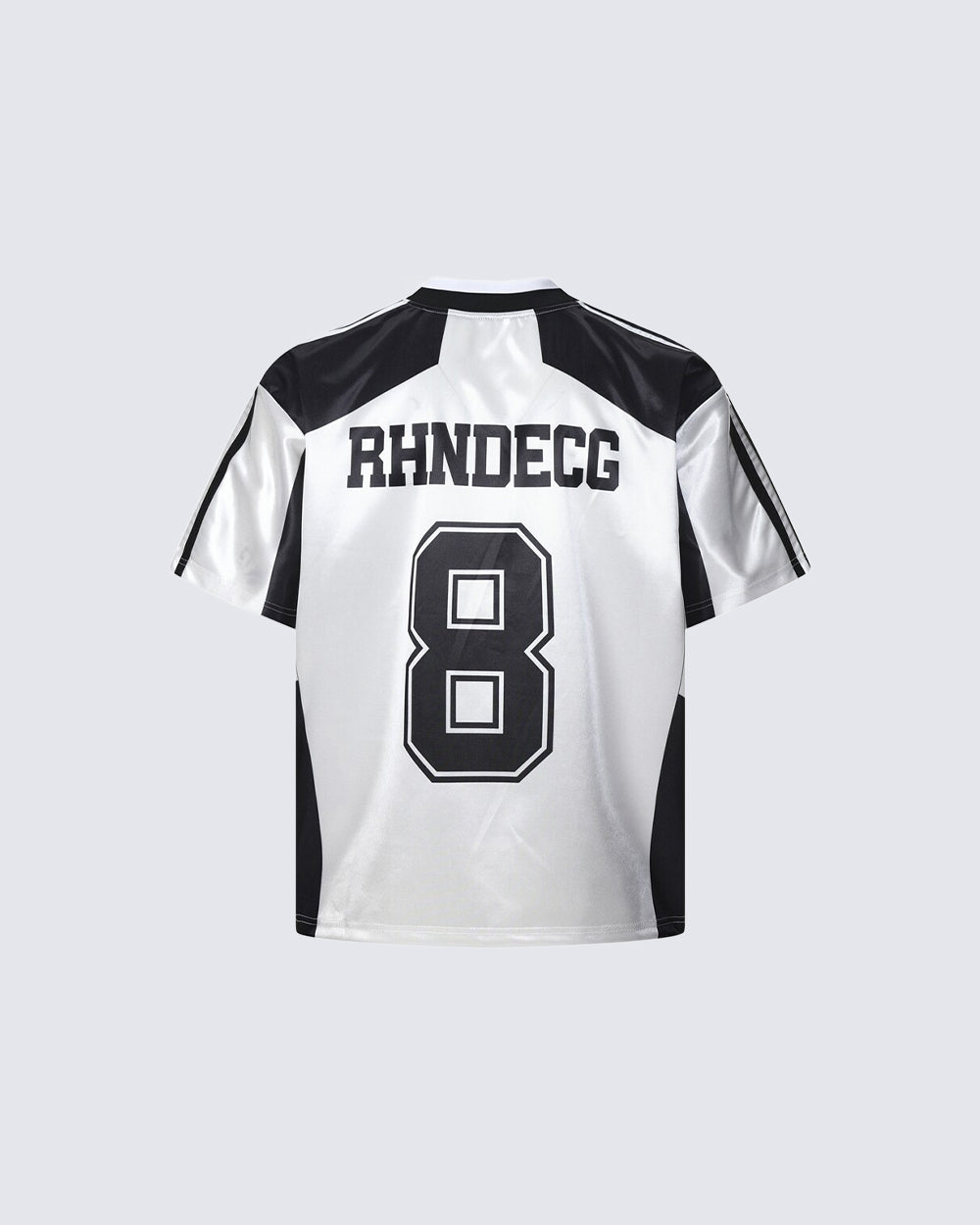 Black White Varsity Number Soccer Jersey Tee