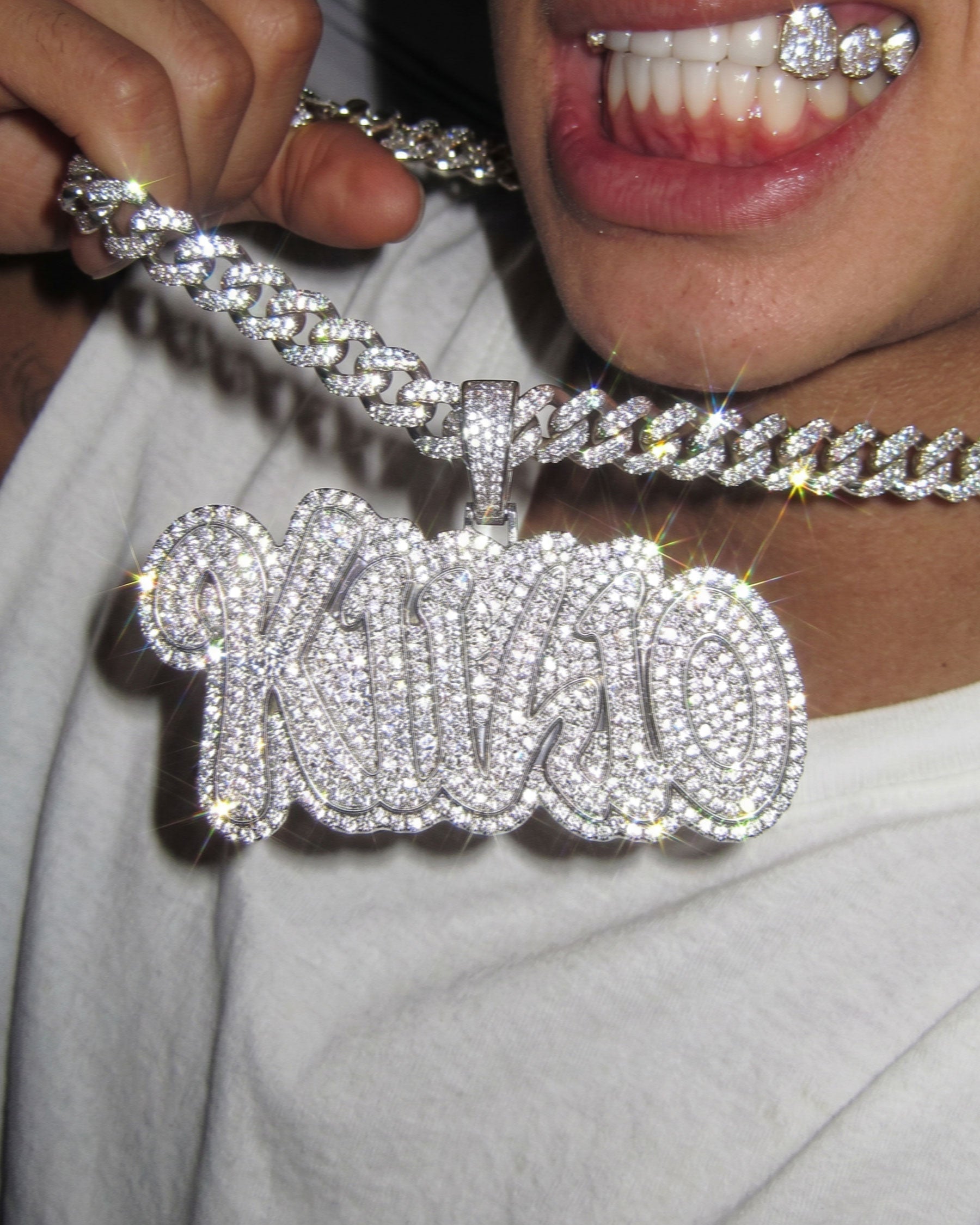 GRYFT-Full Zirconia Alloy Cuban Link Necklace