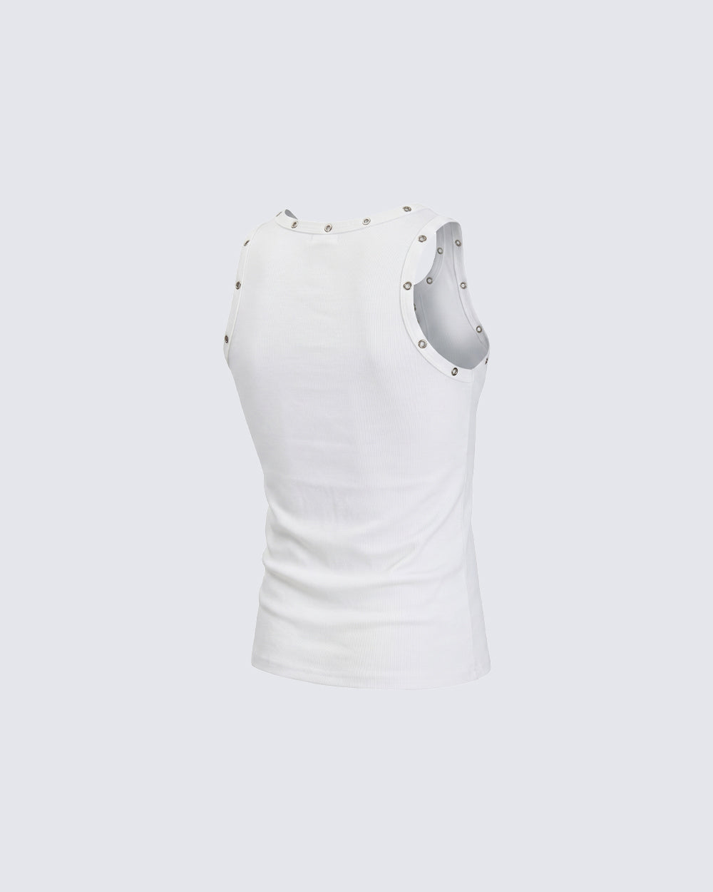 American Punk Lace-Up Rivet Tank Top New