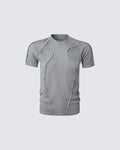 Dark Washed Deconstructed Seam Short Sleeve T-Shirt