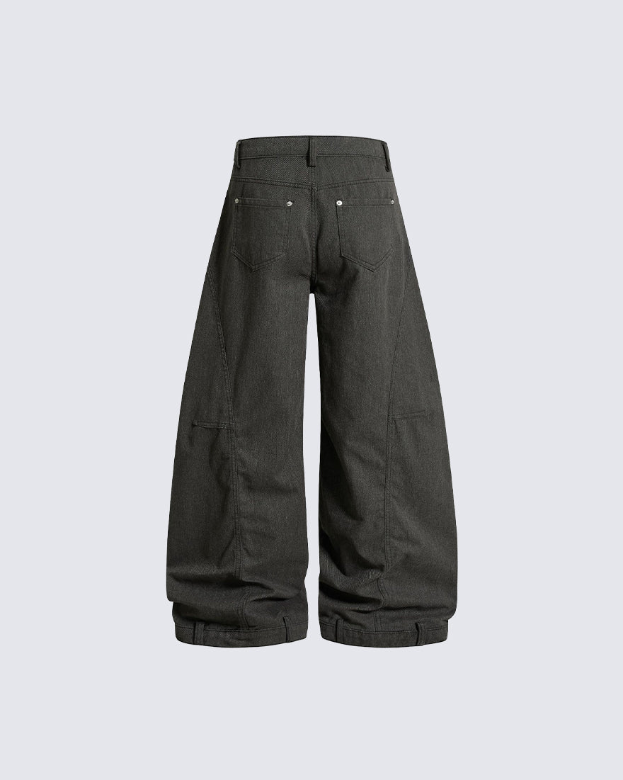 GRYFT Utility Washed Pleated Curve Jeans