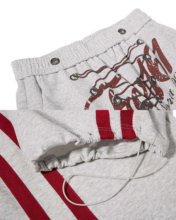 GRYFT Y2K Lace-Up Stripe Curved Blade Pants