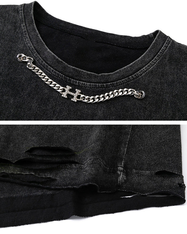 Distressed Hip-Hop Sleeveless Tank