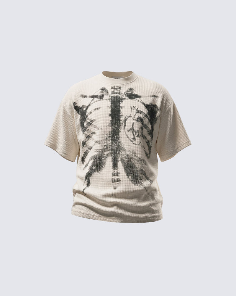 GRYFT Skull Print Waffle T-Shirt