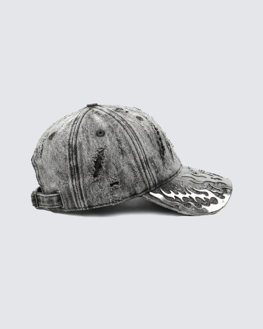 GRYFT-Post-Apocalyptic Flame Metal Denim Cap
