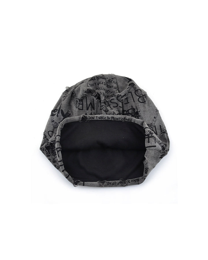 Graffiti Print Slouch Beanie