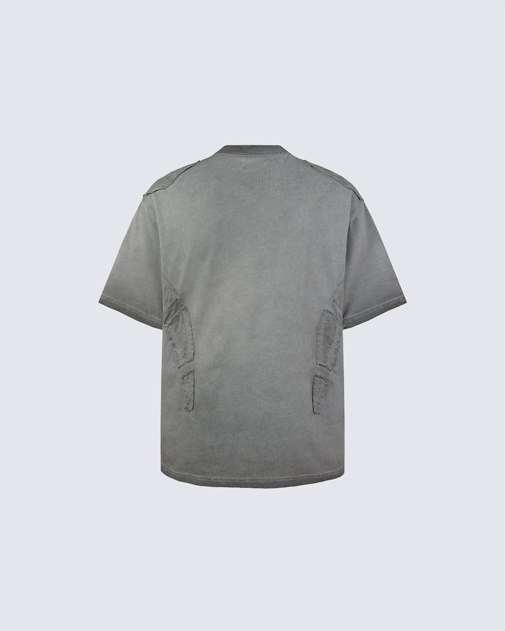 Grunge Washed Raw Edge Patchwork Boxy Tee New