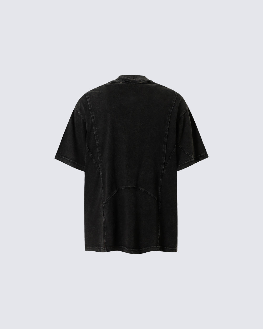 Distressed Irregular Curve Patchwork New Tee