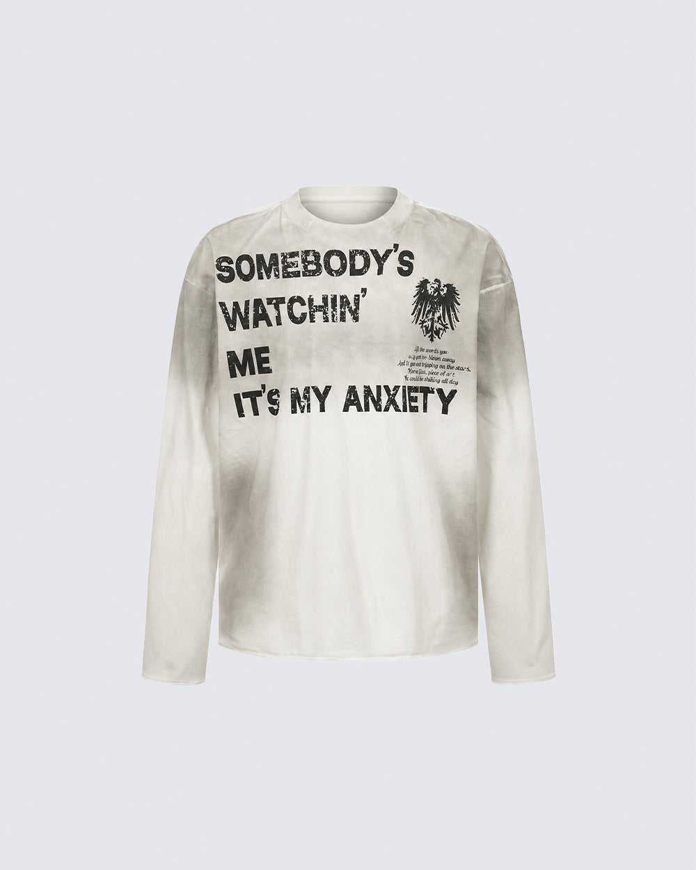 GRYFT Grunge Washed Printed Long Sleeve T-Shirt