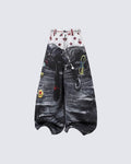 Print Denim Illusion Wide-Leg Pants