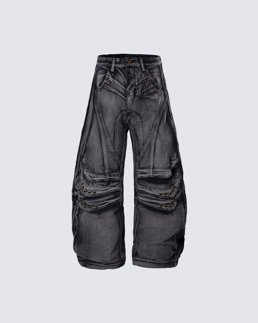 GRYFT Utility Washed Cargo Jeans