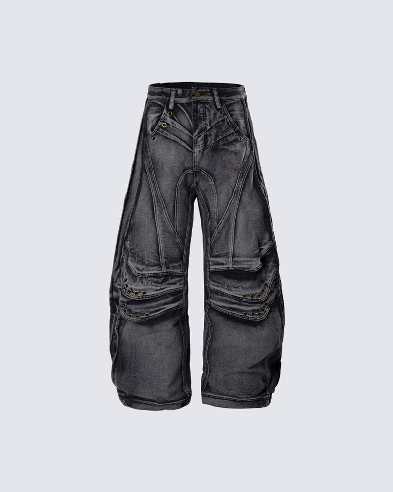 GRYFT Utility Washed Cargo Jeans