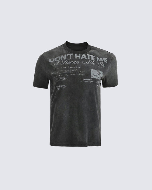GRYFT Vintage Washed Letter Graphic T-Shirt