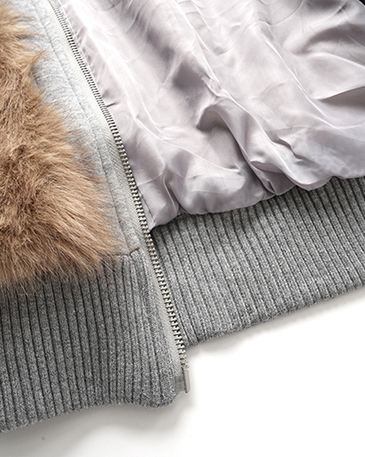 Faux Fur Layered Hooded Jacket