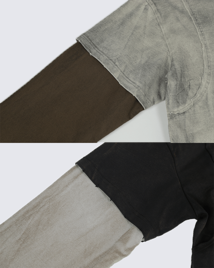 Layered Look Washed Long Sleeve Tee