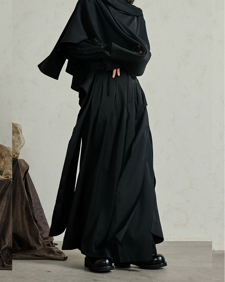 Avant-Garde Wide-Leg High Waist Trousers