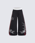 GRYFT Y2K Star Graphic Wide Leg Pants