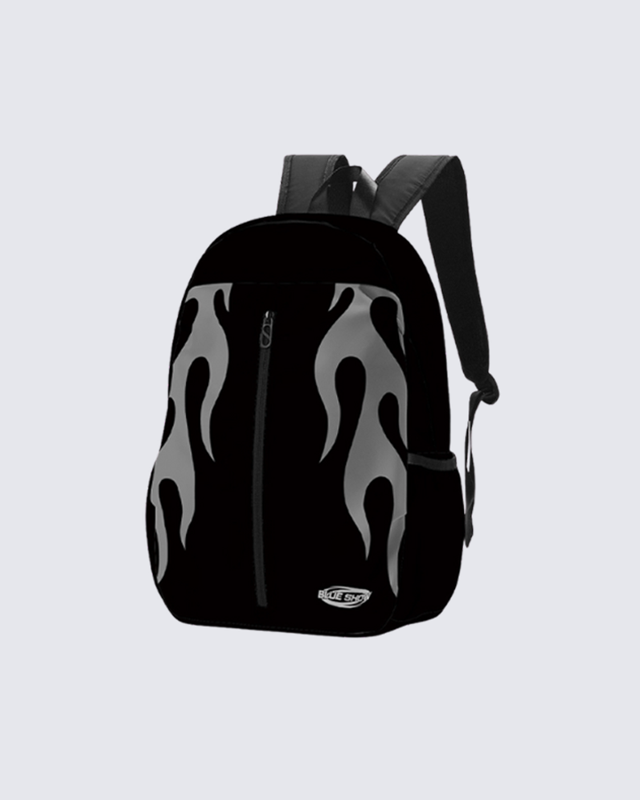 Flame Graphic Streetwear Backpack