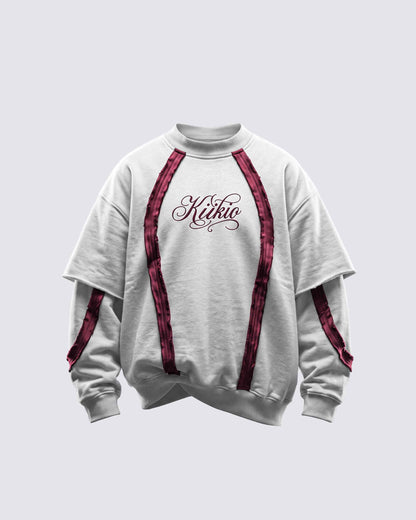 GRYFT SYMBIOTE Layered Raw-Edge Contrast Sweatshirt