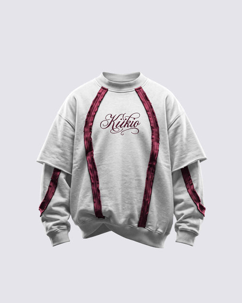 GRYFT SYMBIOTE Layered Raw-Edge Contrast Sweatshirt