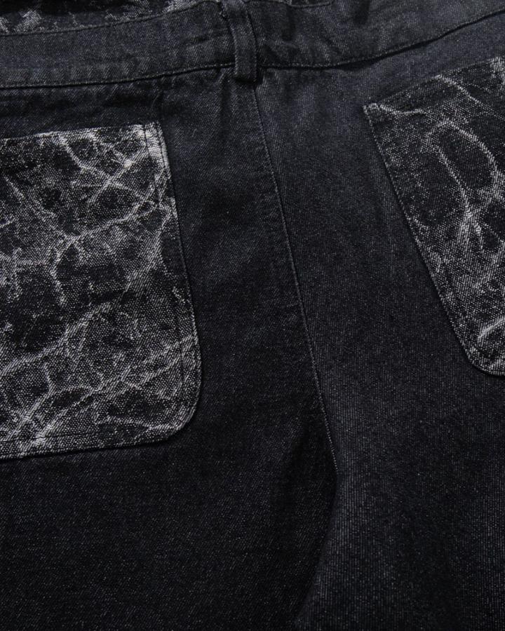 GRYFT High-Street Retro Textured Wide-Leg Jeans