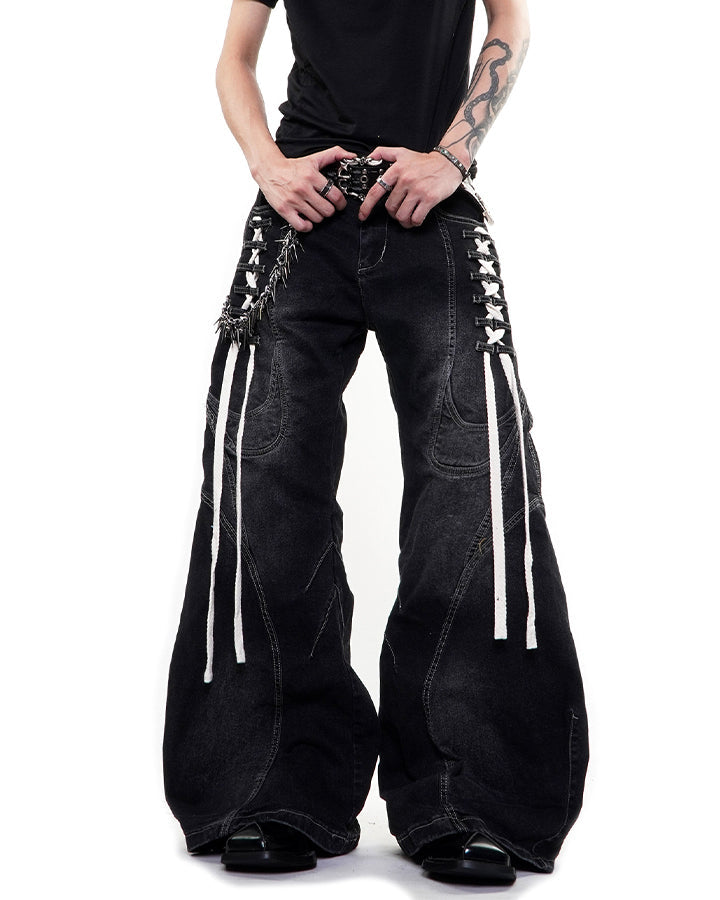 GRYFT Y2K Washed Lace-Up Jeans
