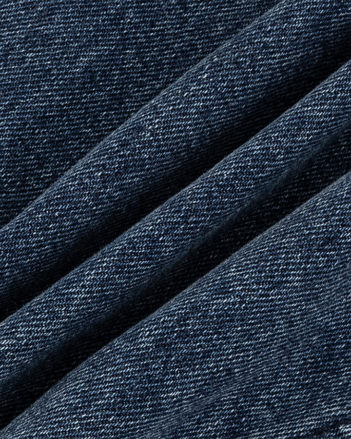 Leather Patch Pocket with Studded Detail Denim Pants