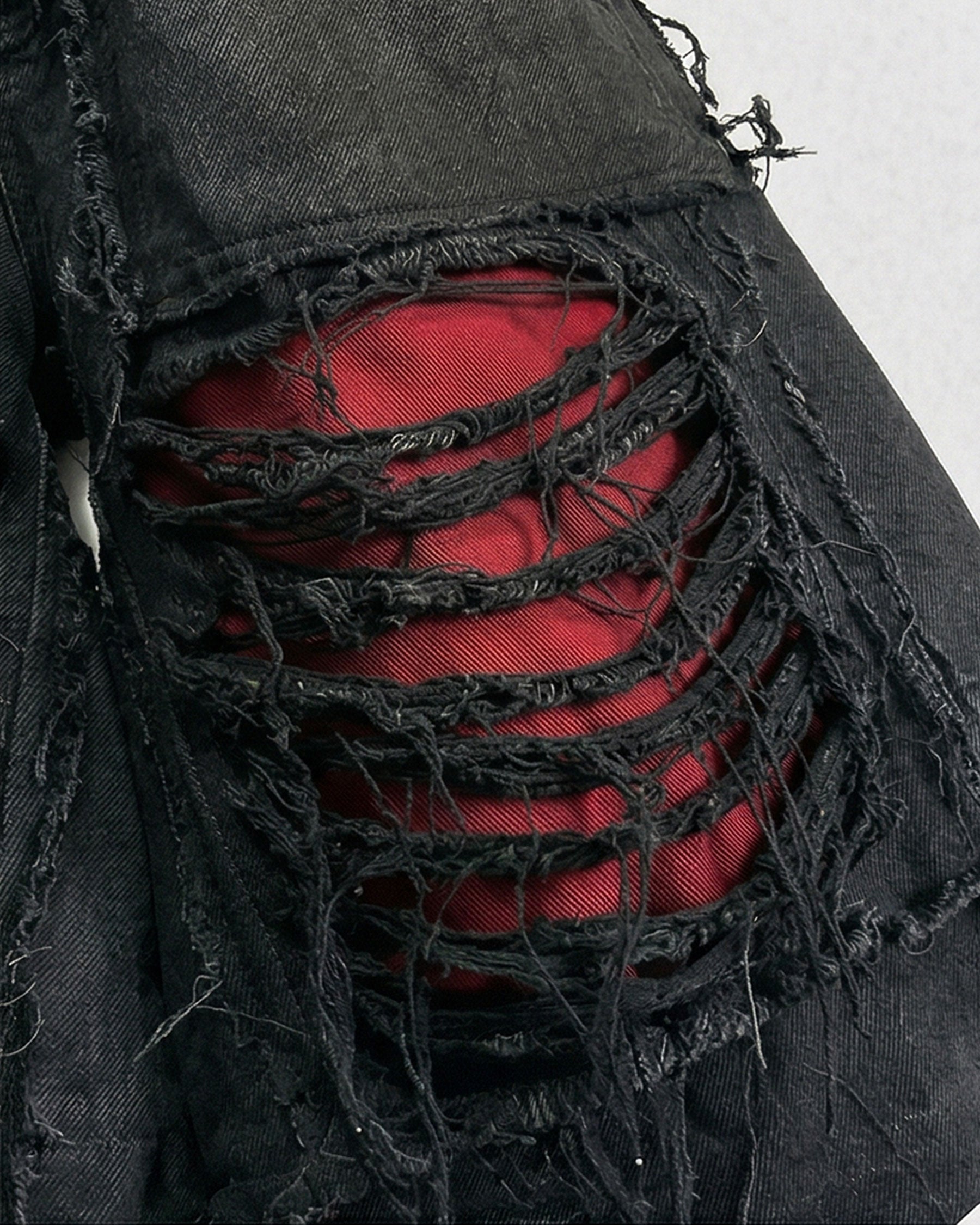 New Raw Hem Ripped Black Jean Shorts