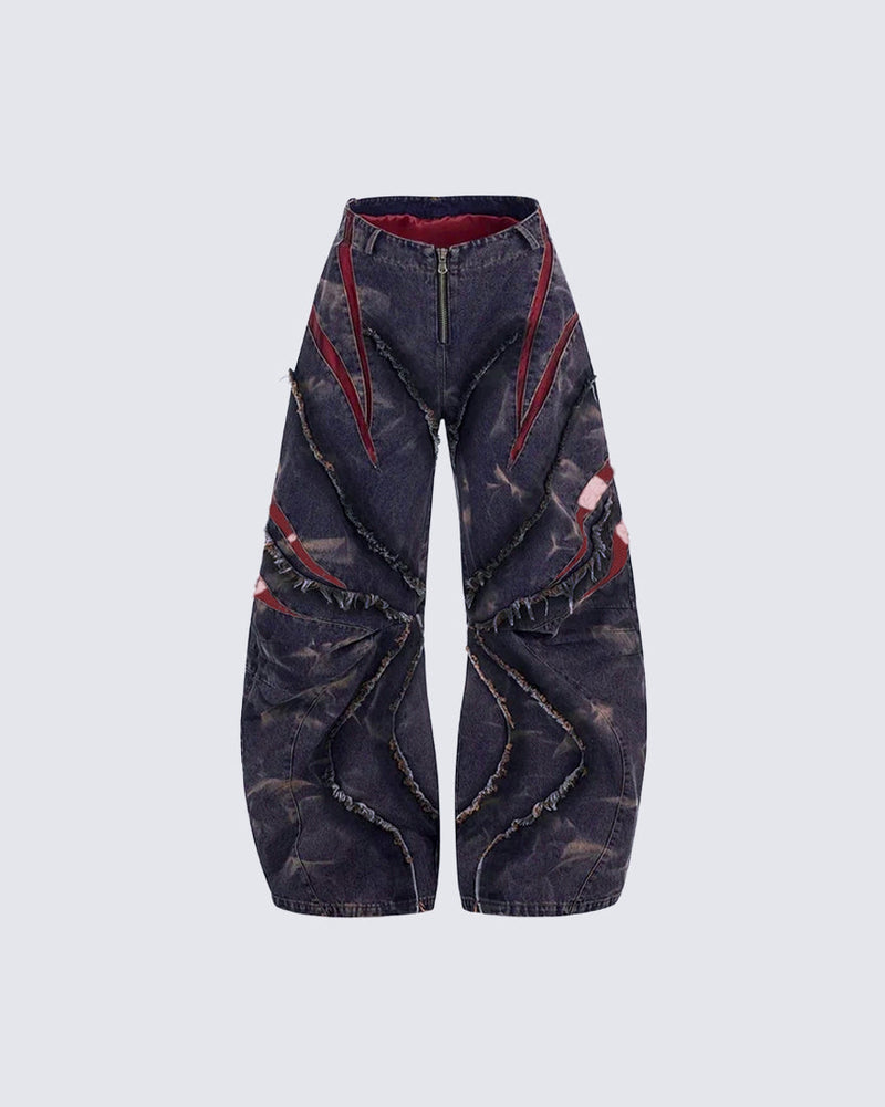 GRYFT Distressed Ripped Denim Pants – Streetwear with Unique Torn Details
