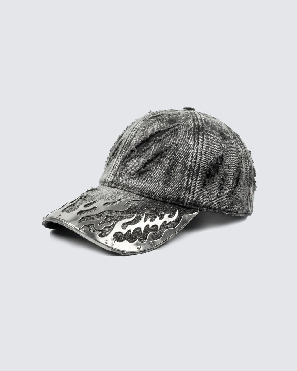 GRYFT-Post-Apocalyptic Flame Metal Denim Cap