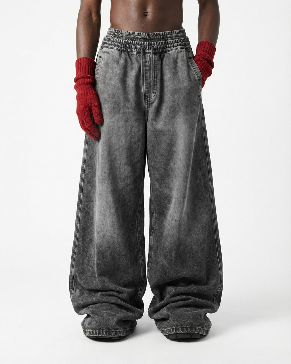 GRYFT-Double-Ended Washed Loose-Fit SweatPants