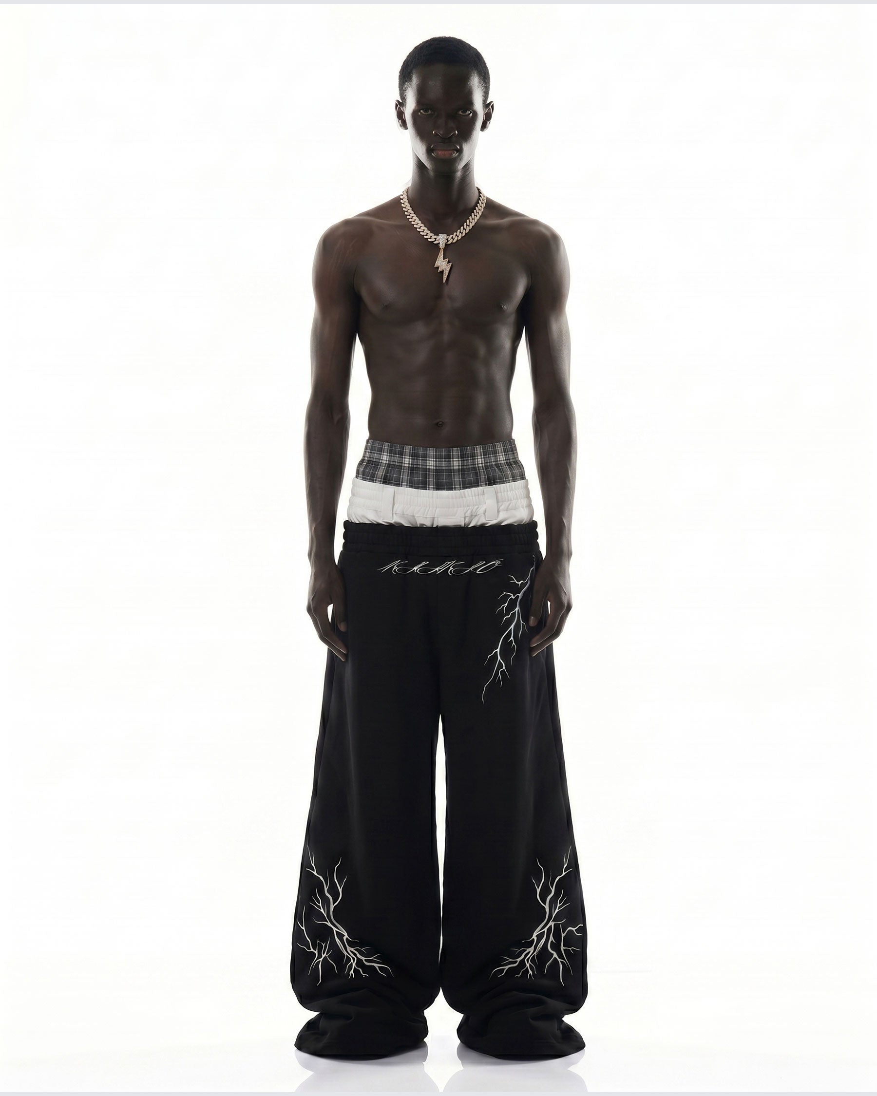LIGHTNING Series | Layered Waist Wide-Leg Sweatpants