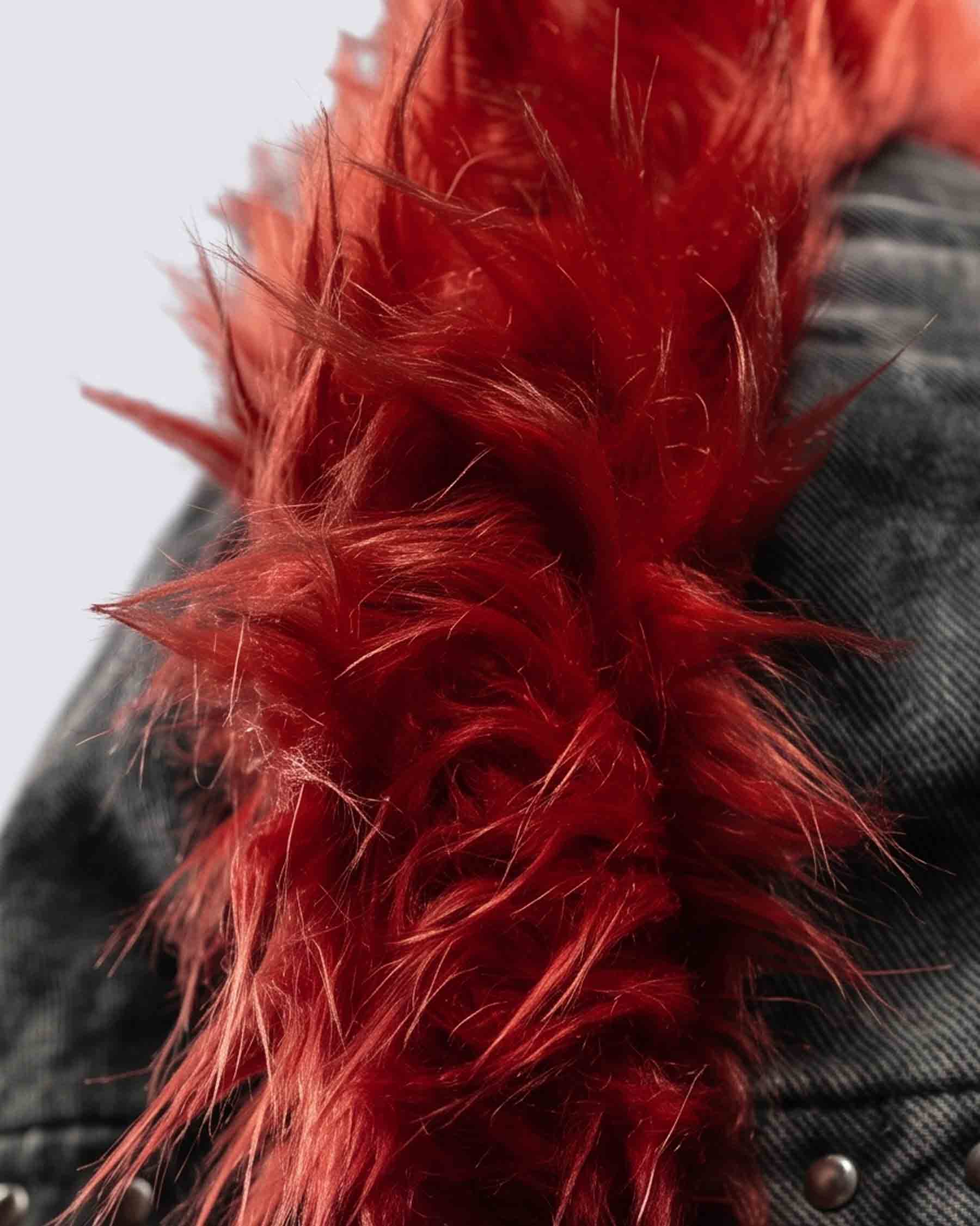GRYFT RED RUST Series | Distressed Denim Hooded Vest