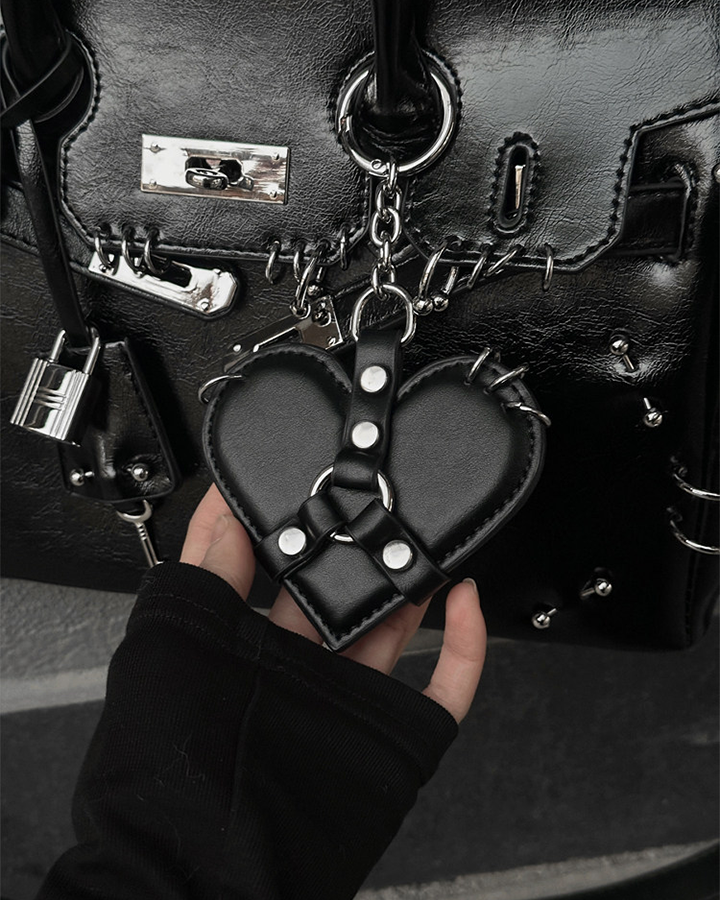 Heart Shaped Leather Bag Charm