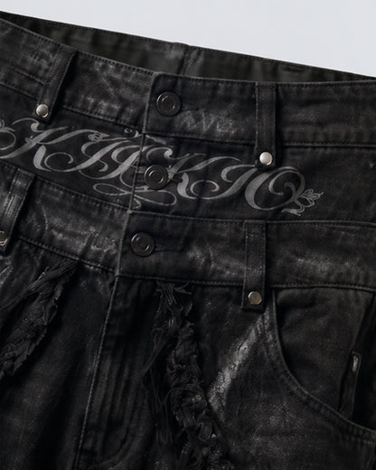 BARREN Series | Apocalyptic Pilgrimage Distressed Wide Shorts