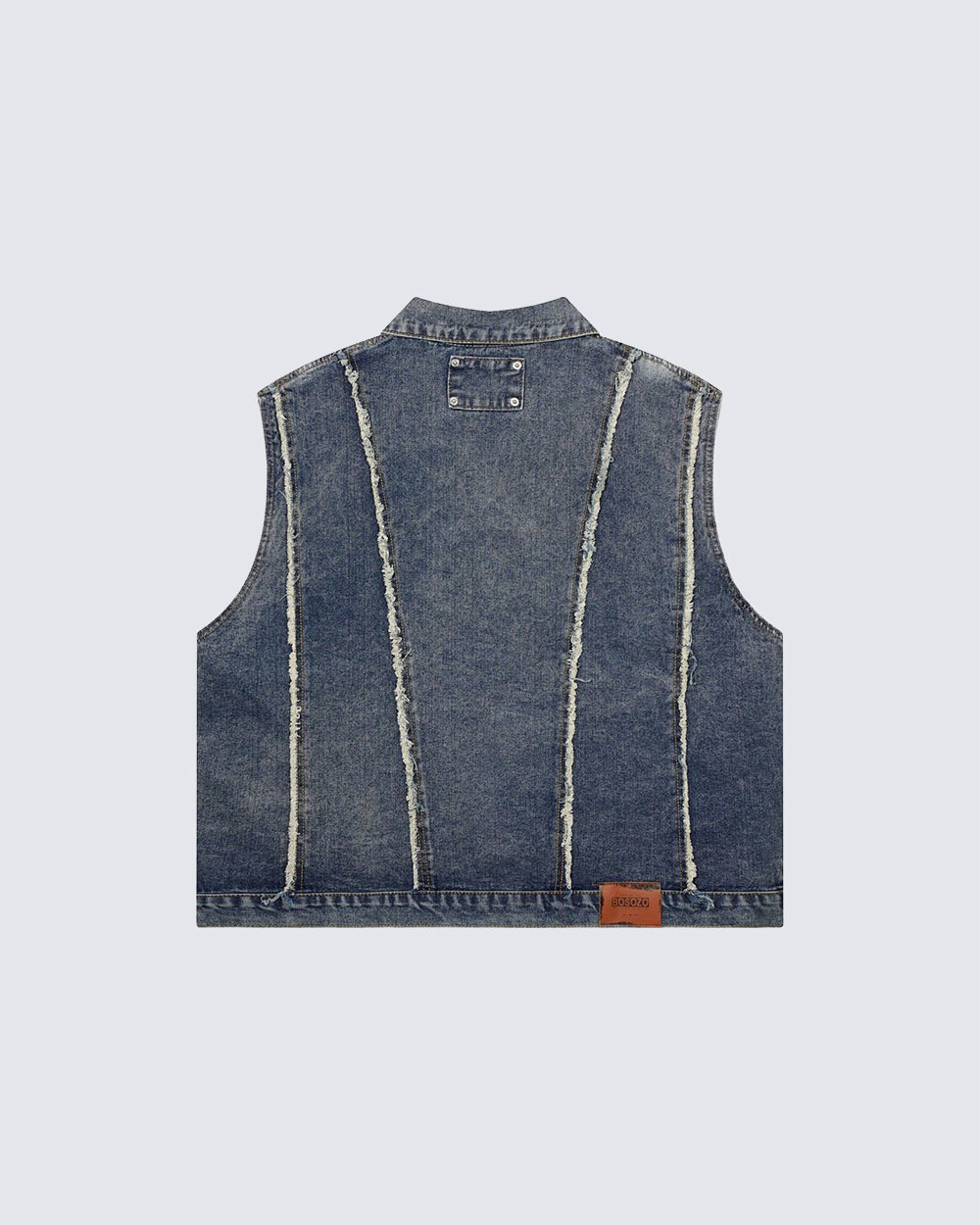 Dark Washed Button Pocket Sleeveless New Denim Vest