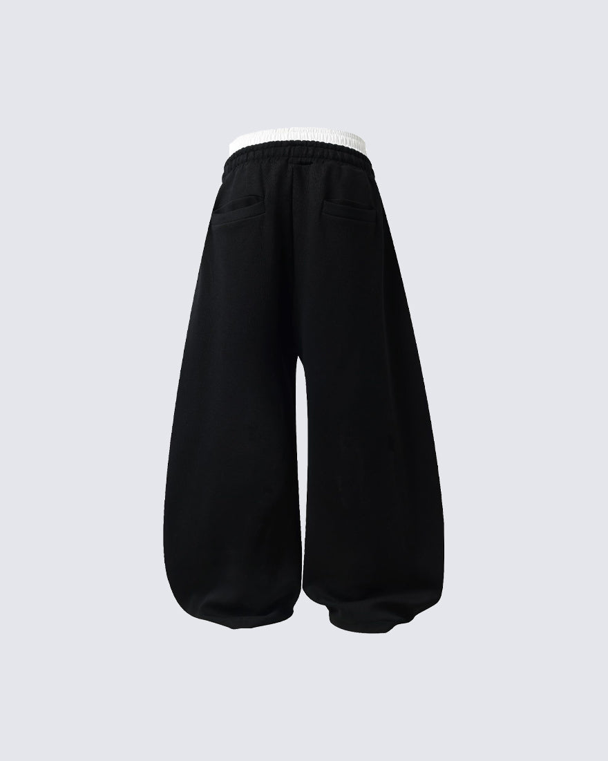 Double Waist Washed Side Stripe Sweatpants